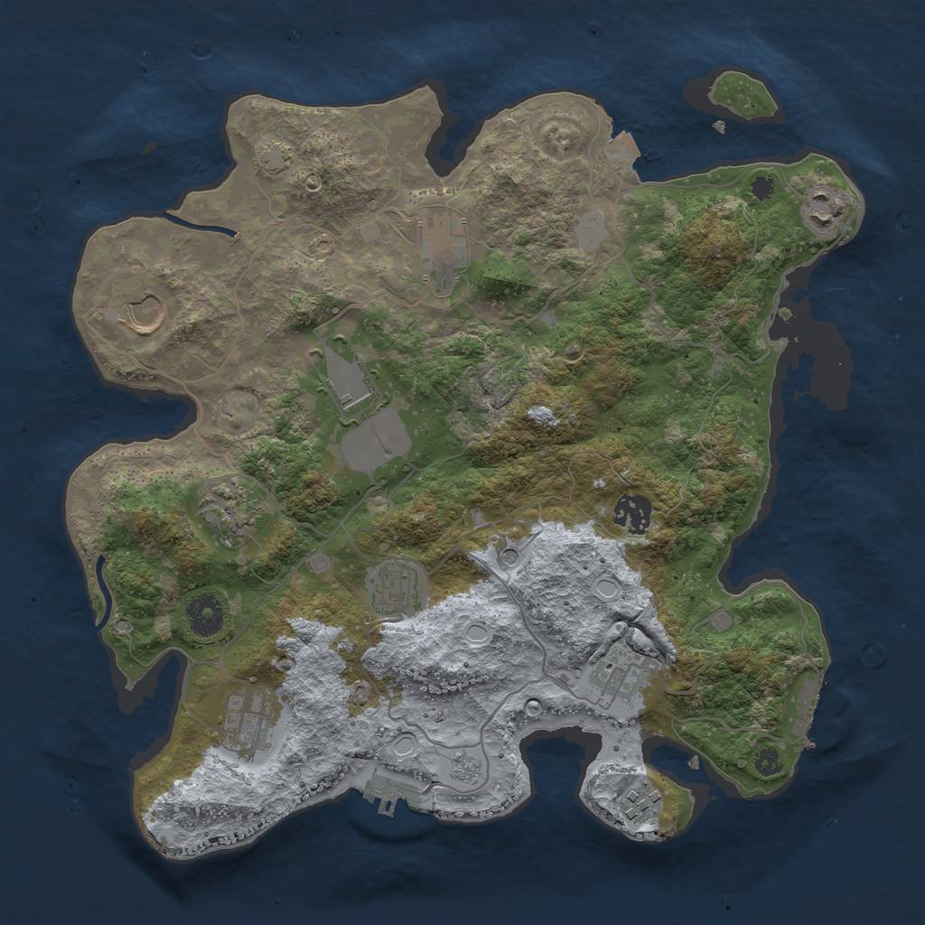 Rust Map: Procedural Map, Size: 3500, Seed: 1868234131, 18 Monuments