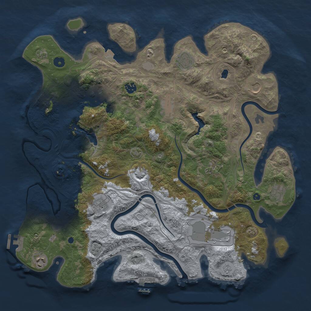 Rust Map: Procedural Map, Size: 4250, Seed: 182541328, 17 Monuments