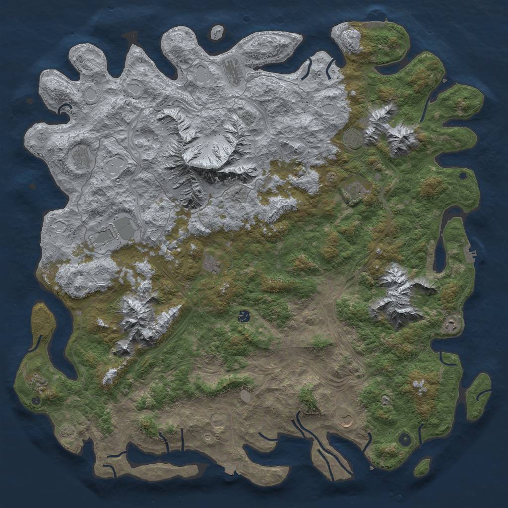 Rust Map: Procedural Map, Size: 6000, Seed: 672332789, 19 Monuments