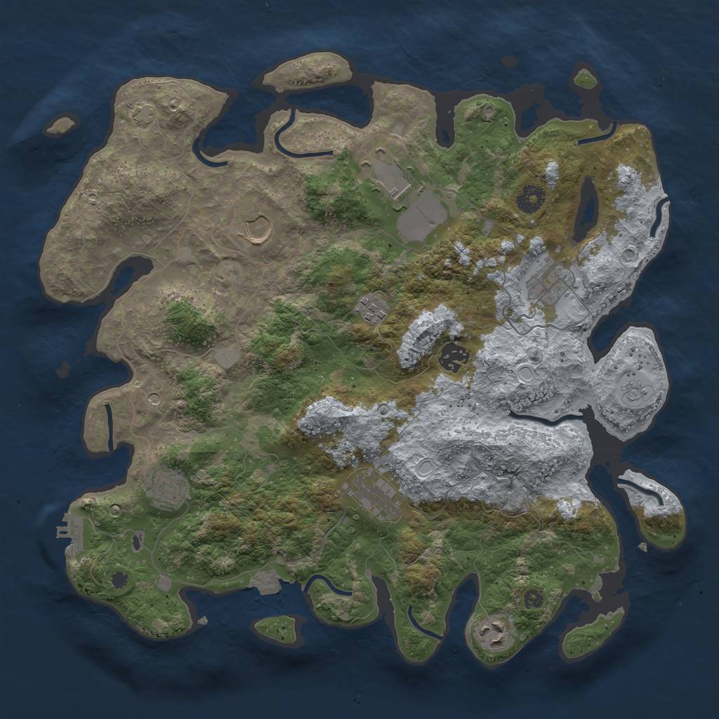 Rust Map: Procedural Map, Size: 3750, Seed: 747455622, 15 Monuments