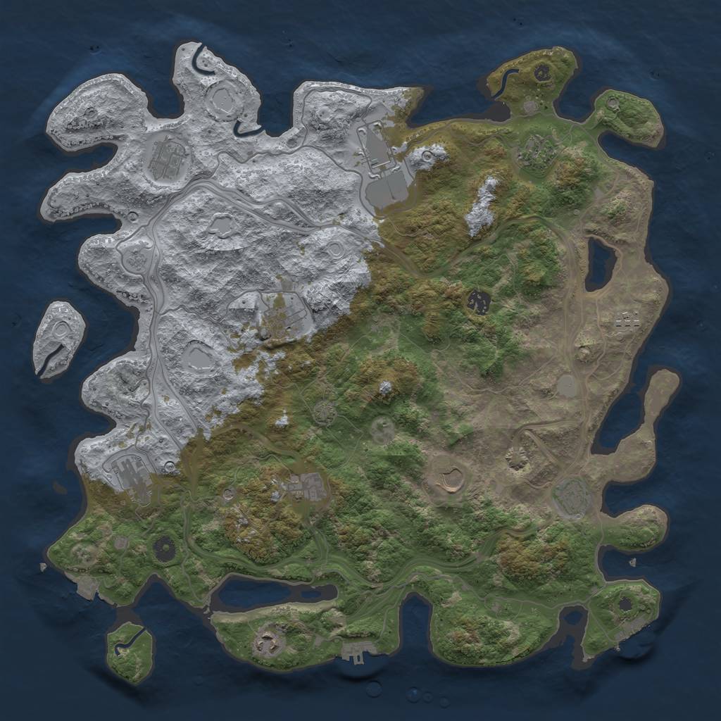 Rust Map: Procedural Map, Size: 4500, Seed: 2811, 19 Monuments