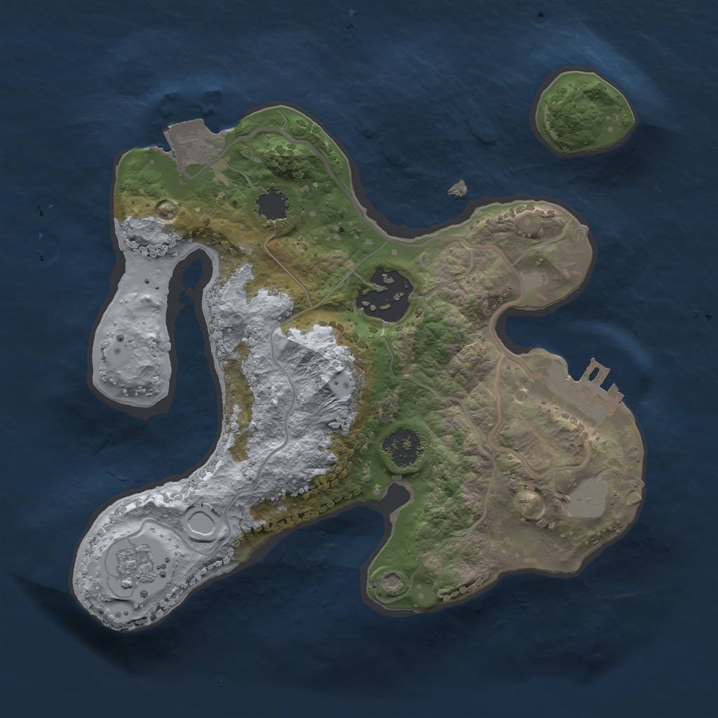 Rust Map: Procedural Map, Size: 2000, Seed: 52367139, 6 Monuments