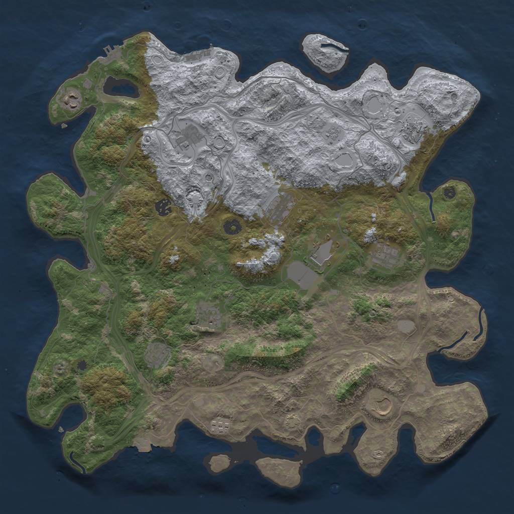 Rust Map: Procedural Map, Size: 4500, Seed: 99988, 19 Monuments