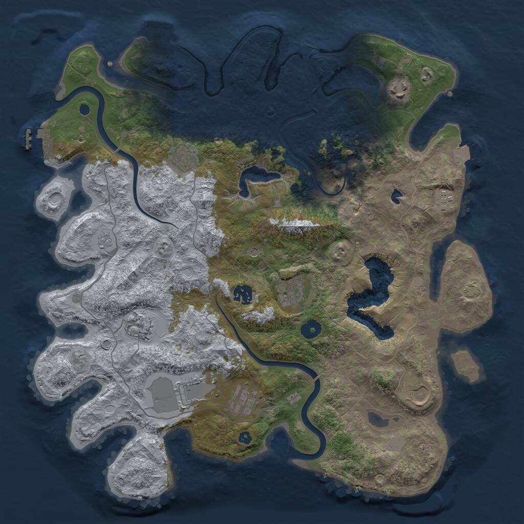 Rust Map: Procedural Map, Size: 4000, Seed: 224884, 15 Monuments