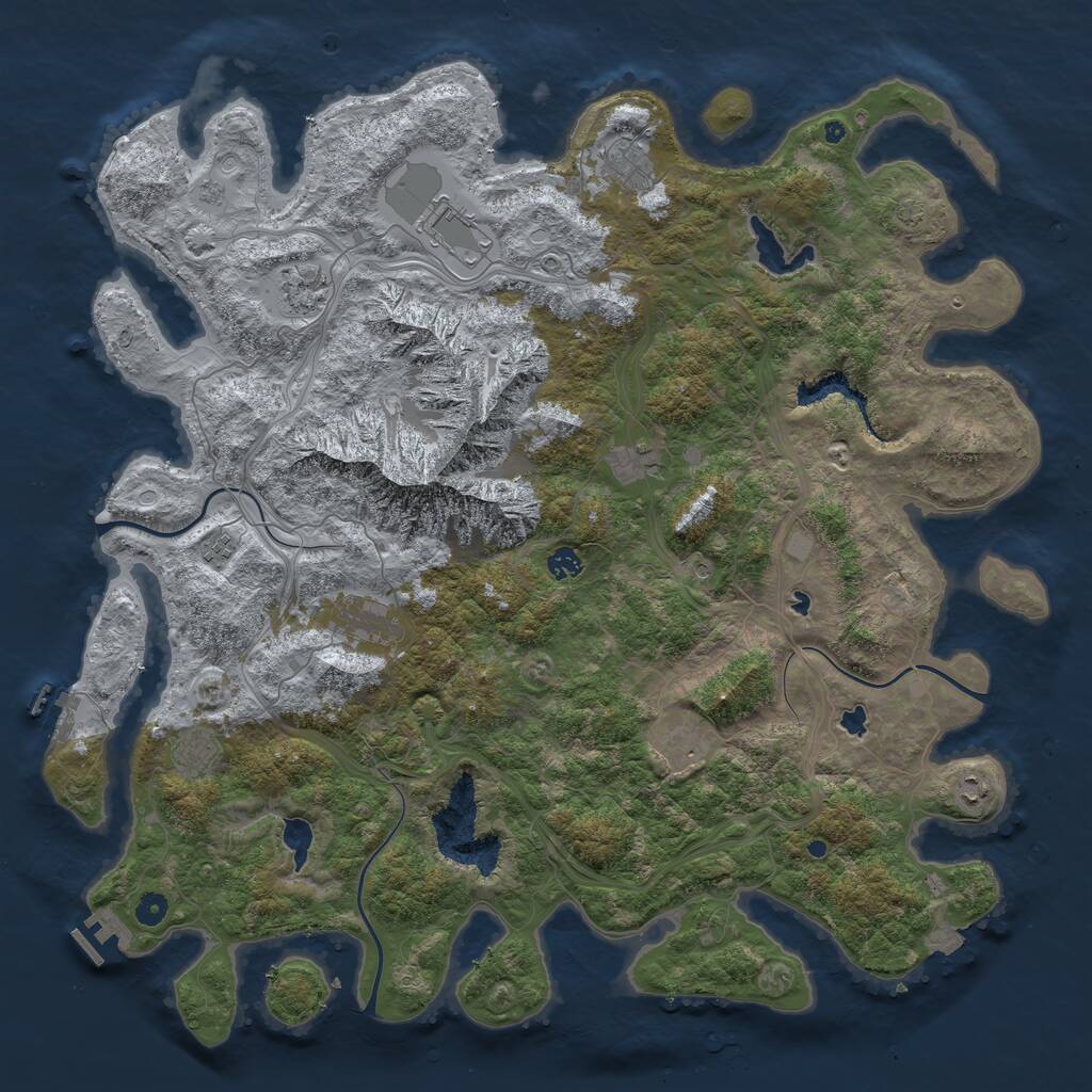 Rust Map: Procedural Map, Size: 5000, Seed: 959, 16 Monuments