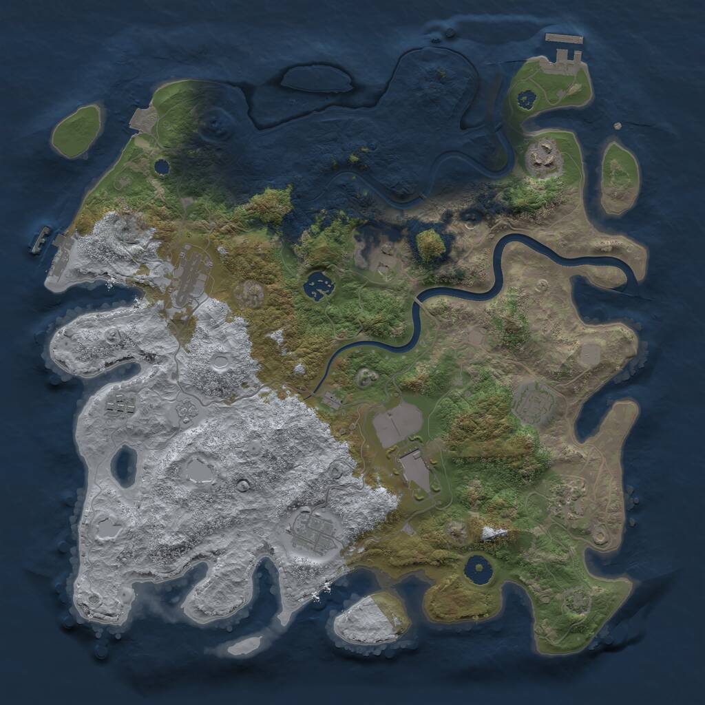 Rust Map: Procedural Map, Size: 3800, Seed: 930398941, 15 Monuments