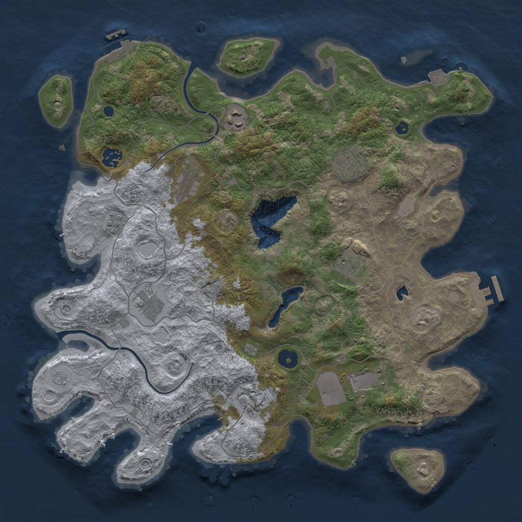 Rust Map: Procedural Map, Size: 4000, Seed: 754864, 15 Monuments