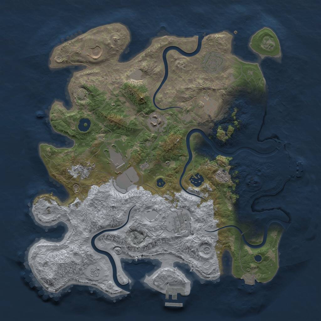 Rust Map: Procedural Map, Size: 3700, Seed: 898851180, 15 Monuments