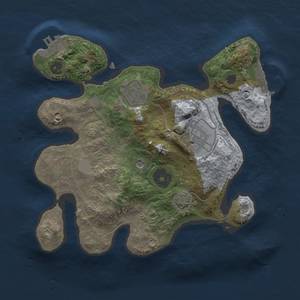 Thumbnail Rust Map: Procedural Map, Size: 2400, Seed: 1040252891, 9 Monuments