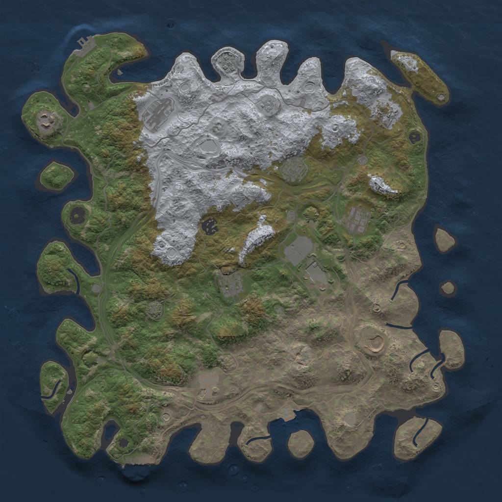 Rust Map: Procedural Map, Size: 4500, Seed: 563684075, 19 Monuments