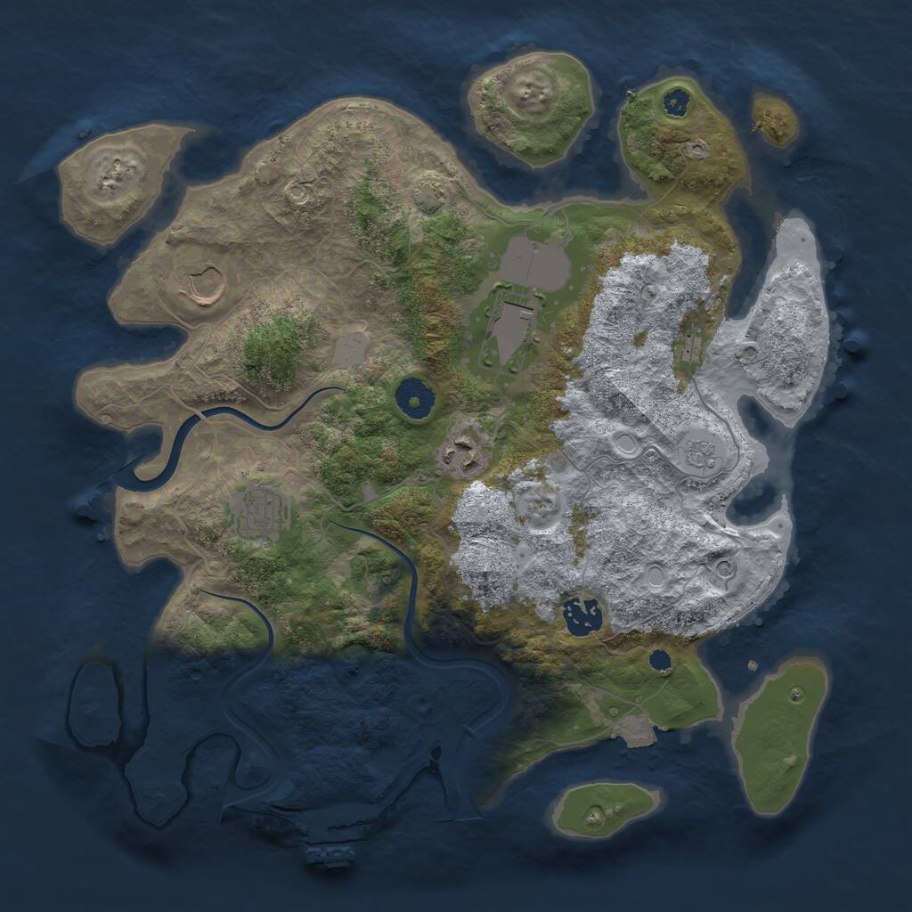 Rust Map: Procedural Map, Size: 3500, Seed: 1384014896, 10 Monuments