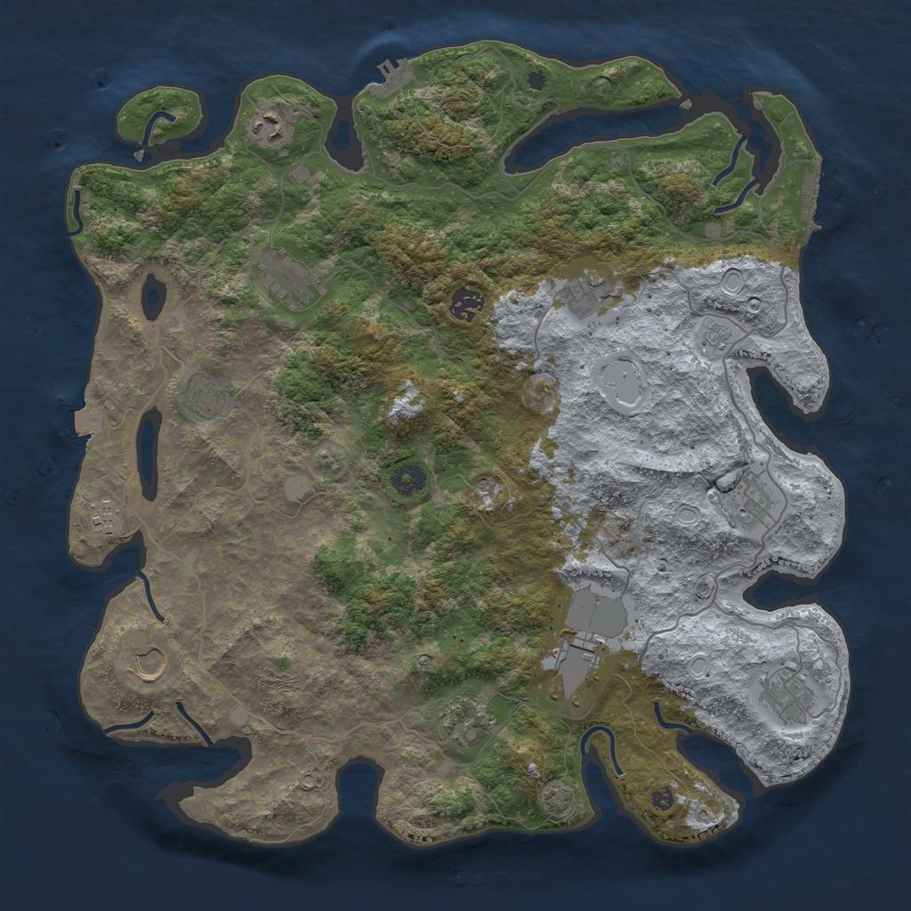 Rust Map: Procedural Map, Size: 4096, Seed: 508077838, 19 Monuments