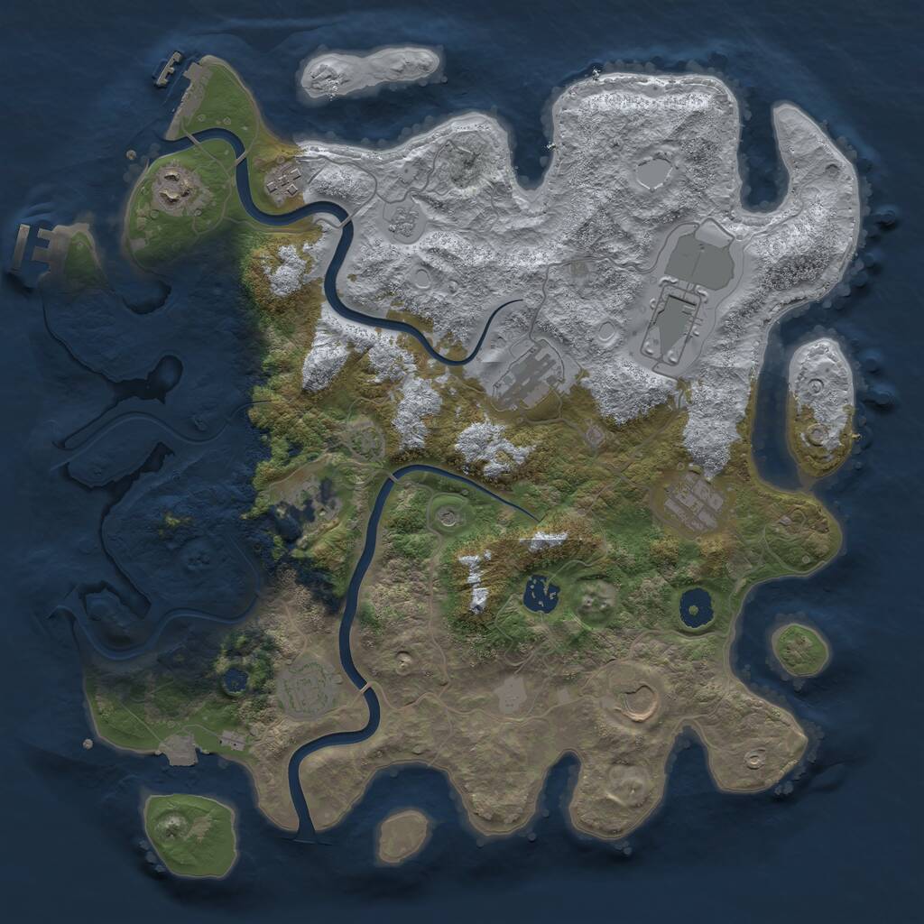 Rust Map: Procedural Map, Size: 3800, Seed: 22683720, 15 Monuments