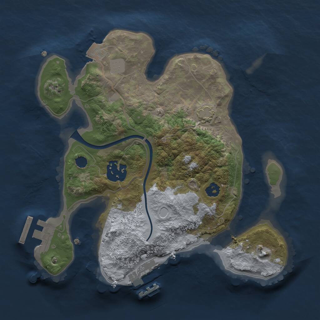 Rust Map: Procedural Map, Size: 2273, Seed: 20175522, 5 Monuments