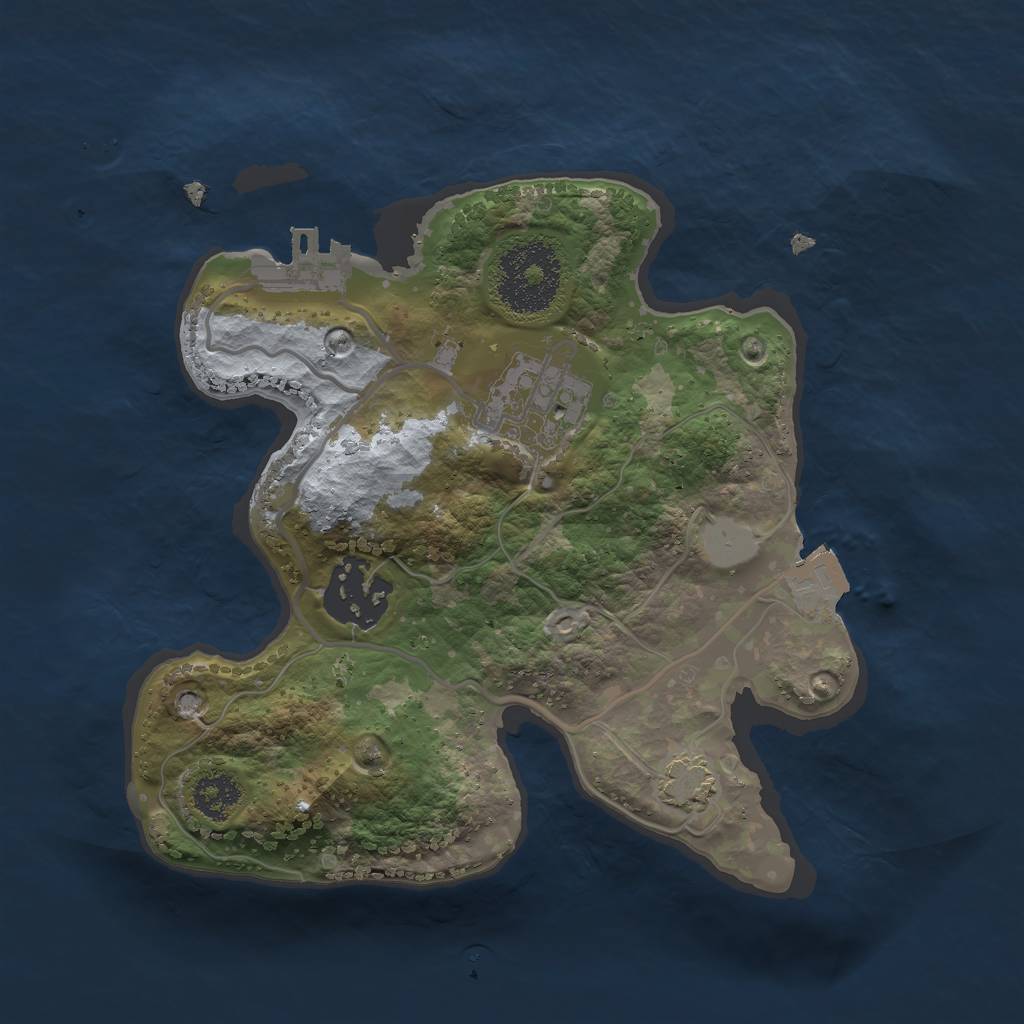 Rust Map: Procedural Map, Size: 2250, Seed: 16391205, 7 Monuments