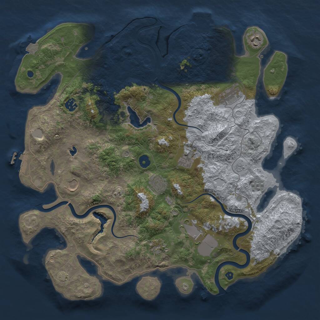 Rust Map: Procedural Map, Size: 4000, Seed: 742392317, 15 Monuments