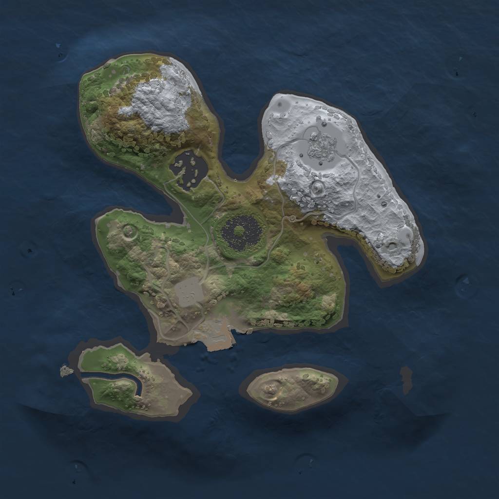 Rust Map: Procedural Map, Size: 2000, Seed: 1816518949, 5 Monuments