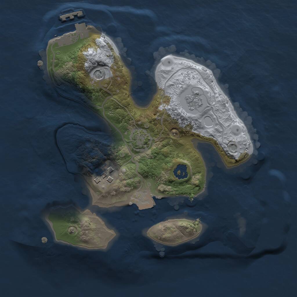 Rust Map: Procedural Map, Size: 2000, Seed: 1816518949, 6 Monuments
