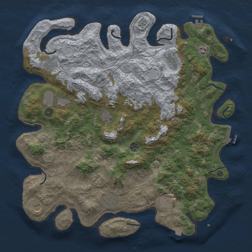Rust Map: Procedural Map, Size: 4500, Seed: 1745823615, 17 Monuments