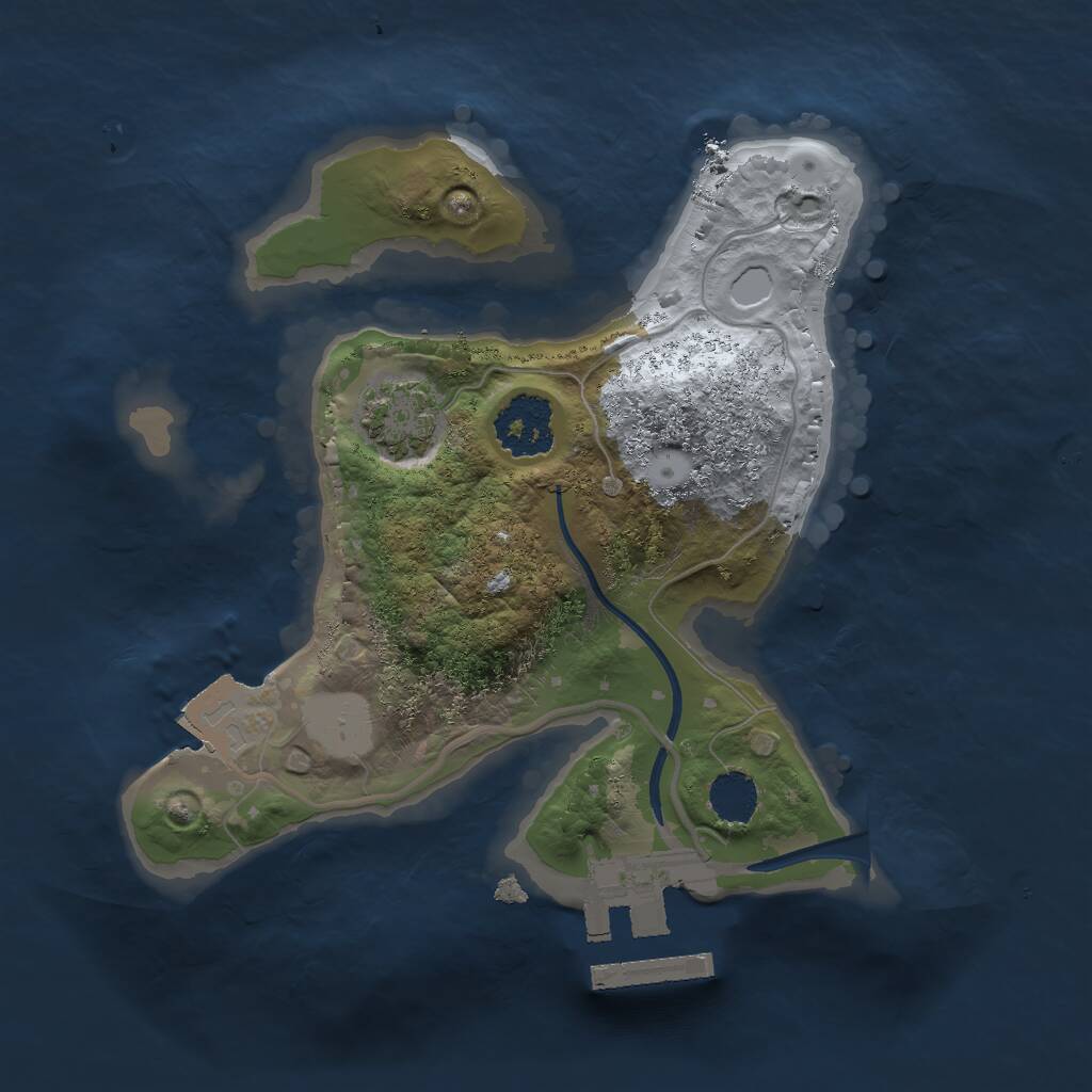 Rust Map: Procedural Map, Size: 1800, Seed: 1870509207, 3 Monuments