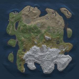 Thumbnail Rust Map: Procedural Map, Size: 3300, Seed: 1685539560, 15 Monuments