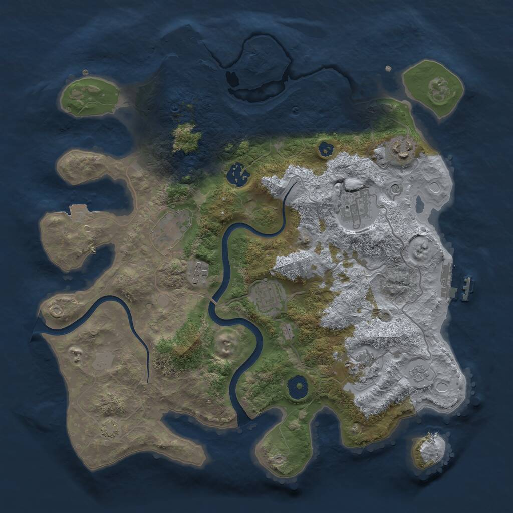 Rust Map: Procedural Map, Size: 3450, Seed: 2344, 13 Monuments