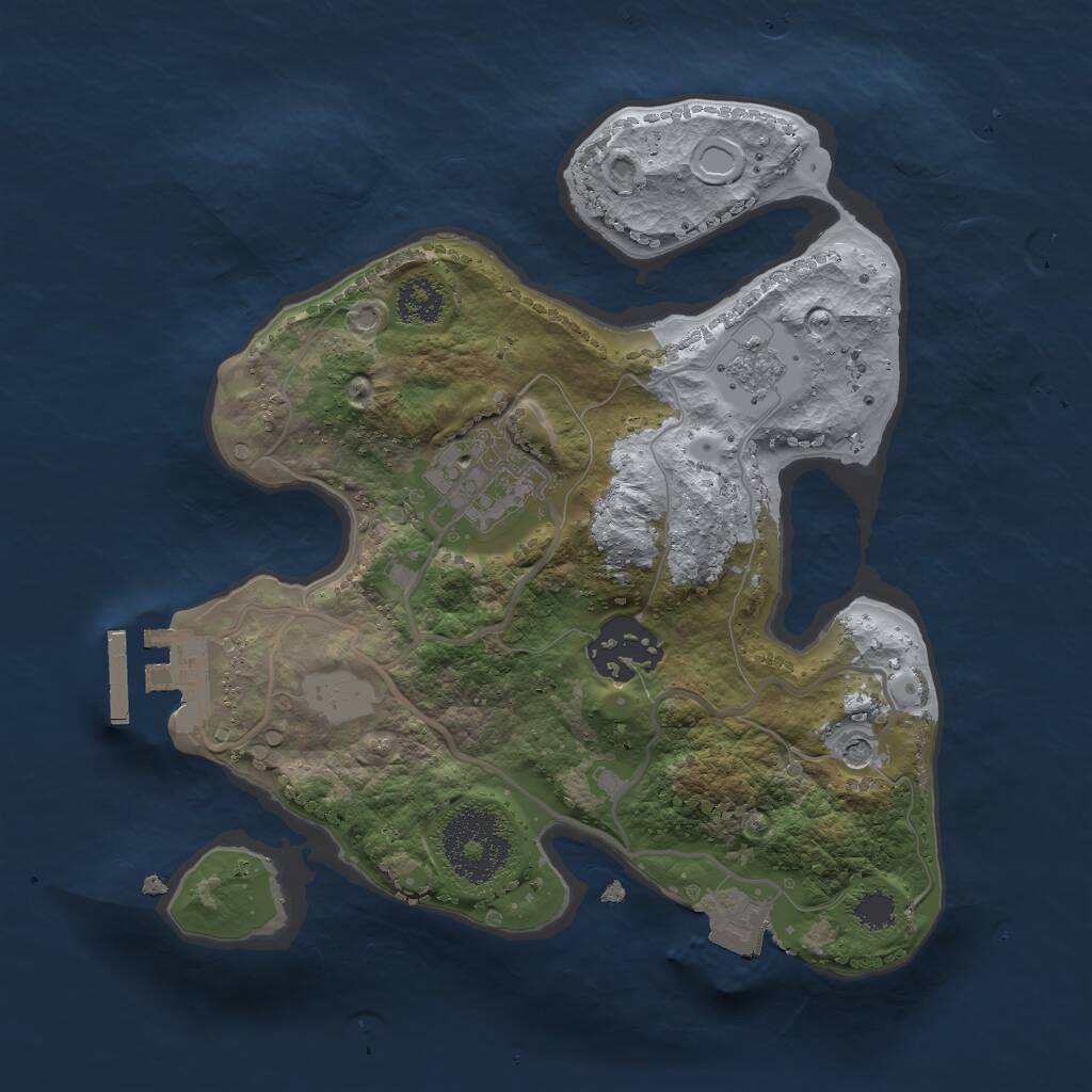 Rust Map: Procedural Map, Size: 2350, Seed: 1073265536, 6 Monuments