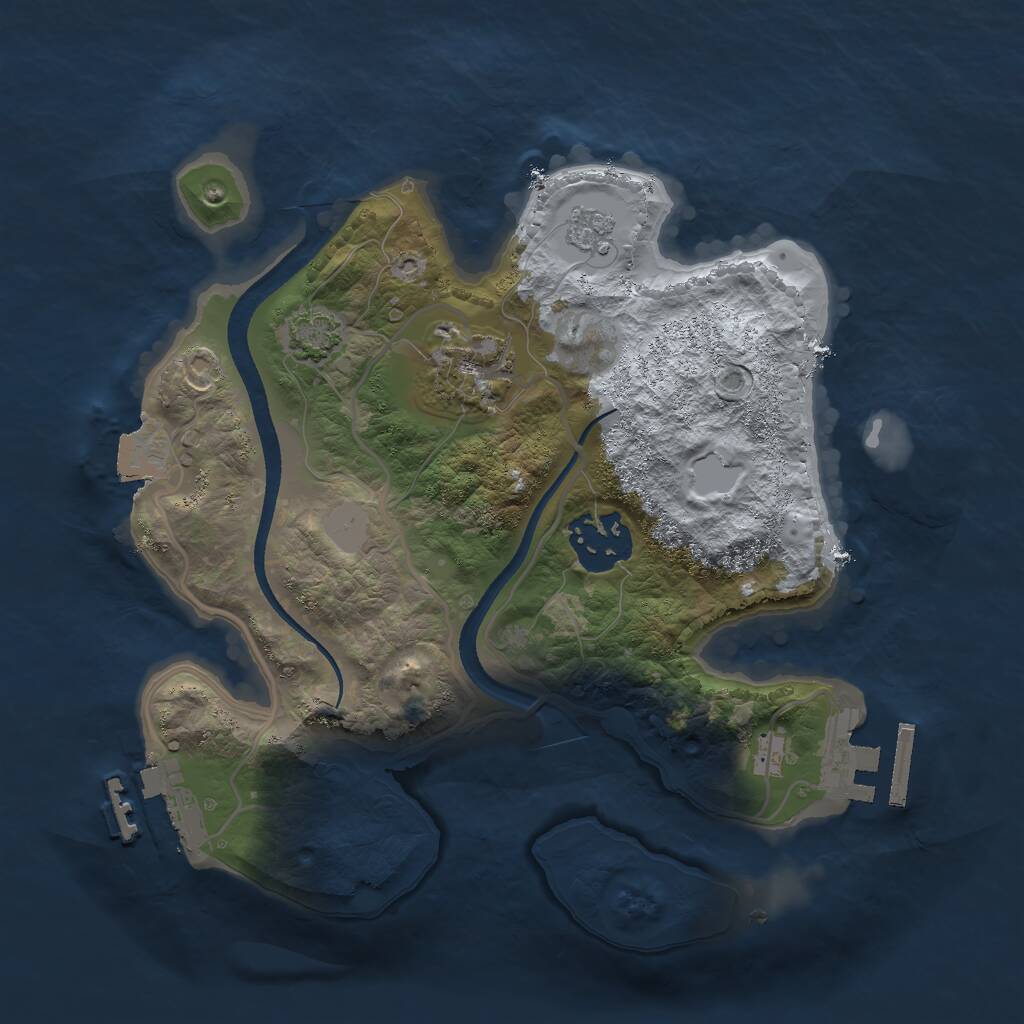 Rust Map: Procedural Map, Size: 2500, Seed: 569639127, 7 Monuments