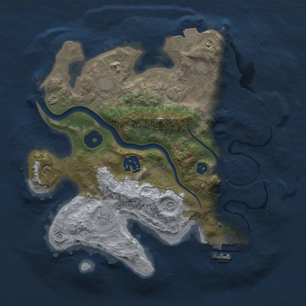 Rust Map: Procedural Map, Size: 2650, Seed: 21533195, 7 Monuments