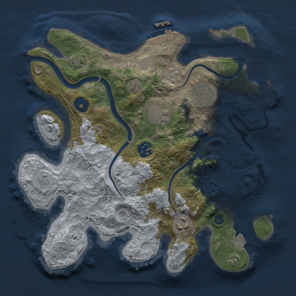 Rust Map: Procedural Map, Size: 3000, Seed: 302721073, 11 Monuments