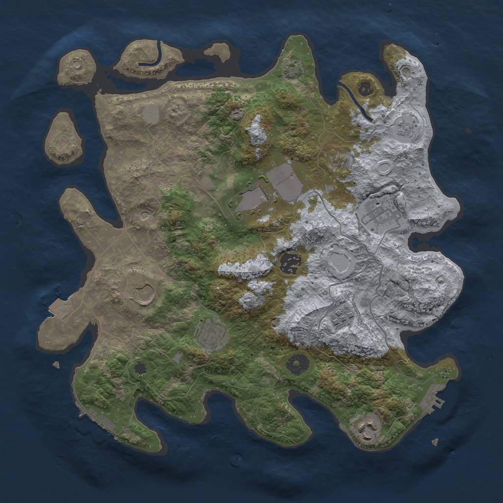 Rust Map: Procedural Map, Size: 3500, Seed: 789173, 15 Monuments