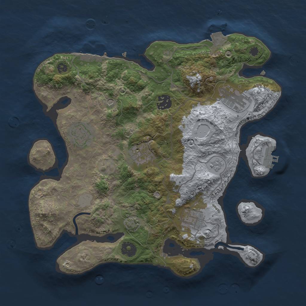 Rust Map: Procedural Map, Size: 3000, Seed: 209911582, 13 Monuments