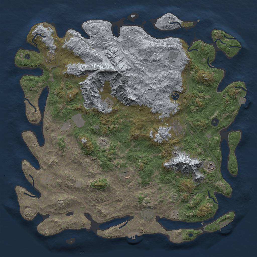 Rust Map: Procedural Map, Size: 5000, Seed: 1181118933, 19 Monuments