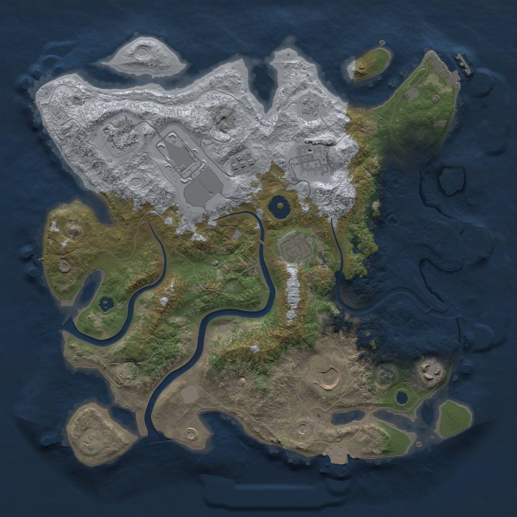 Rust Map: Procedural Map, Size: 3500, Seed: 1608398771, 13 Monuments