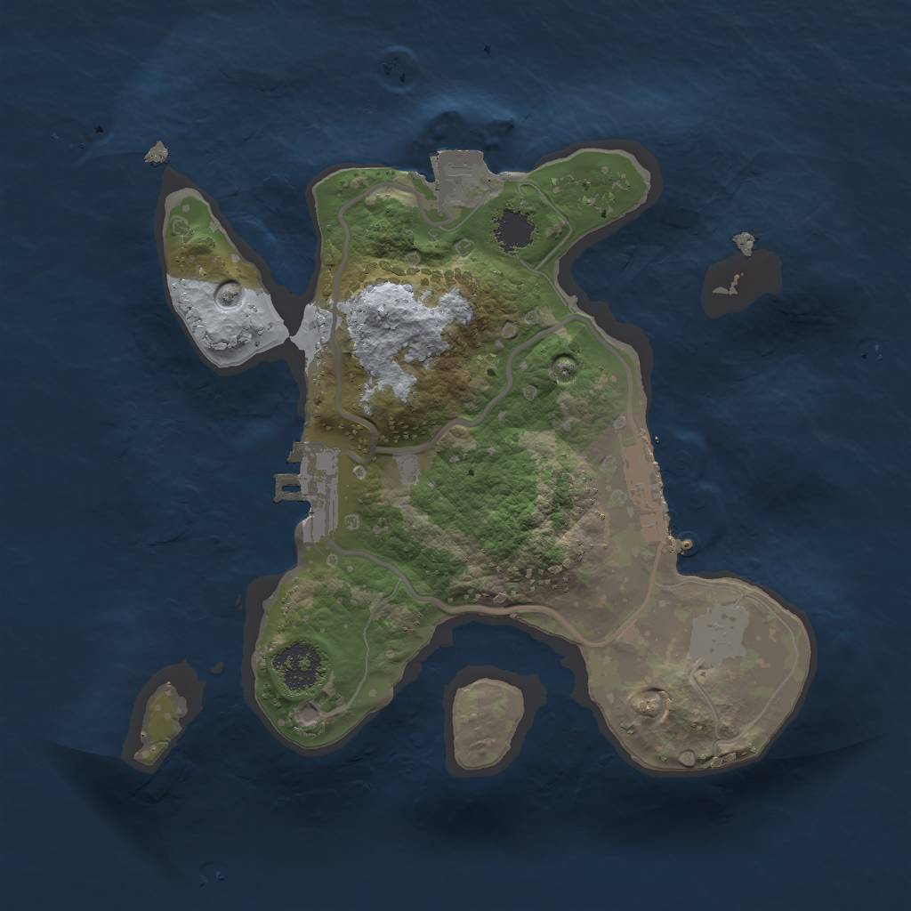 Rust Map: Procedural Map, Size: 2000, Seed: 667195340, 5 Monuments