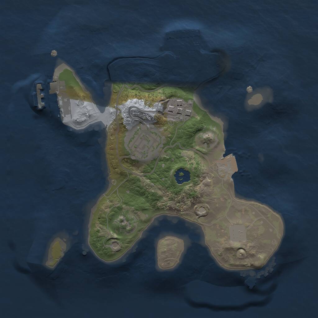 Rust Map: Procedural Map, Size: 2000, Seed: 667195340, 5 Monuments