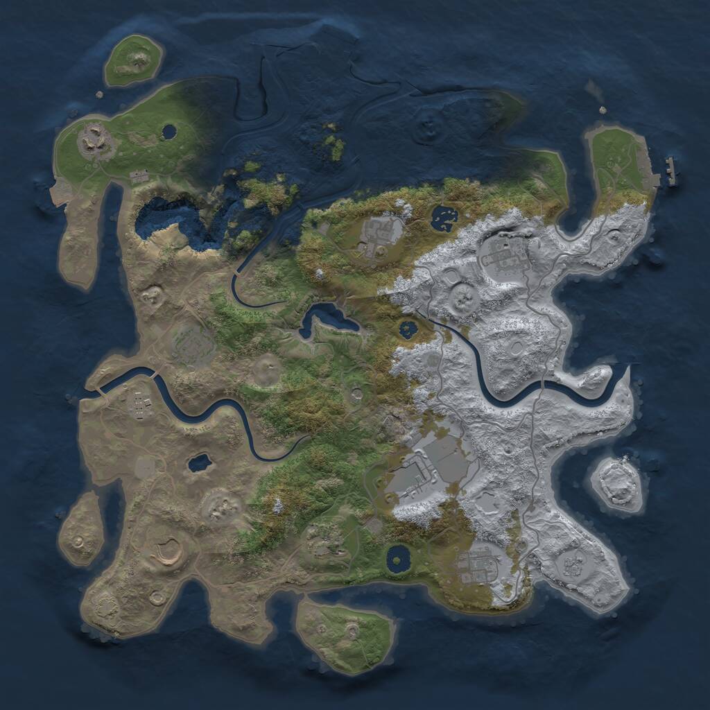 Rust Map: Procedural Map, Size: 4000, Seed: 1770709808, 16 Monuments
