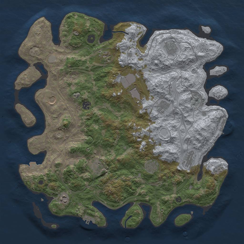 Rust Map: Procedural Map, Size: 4250, Seed: 787970, 19 Monuments