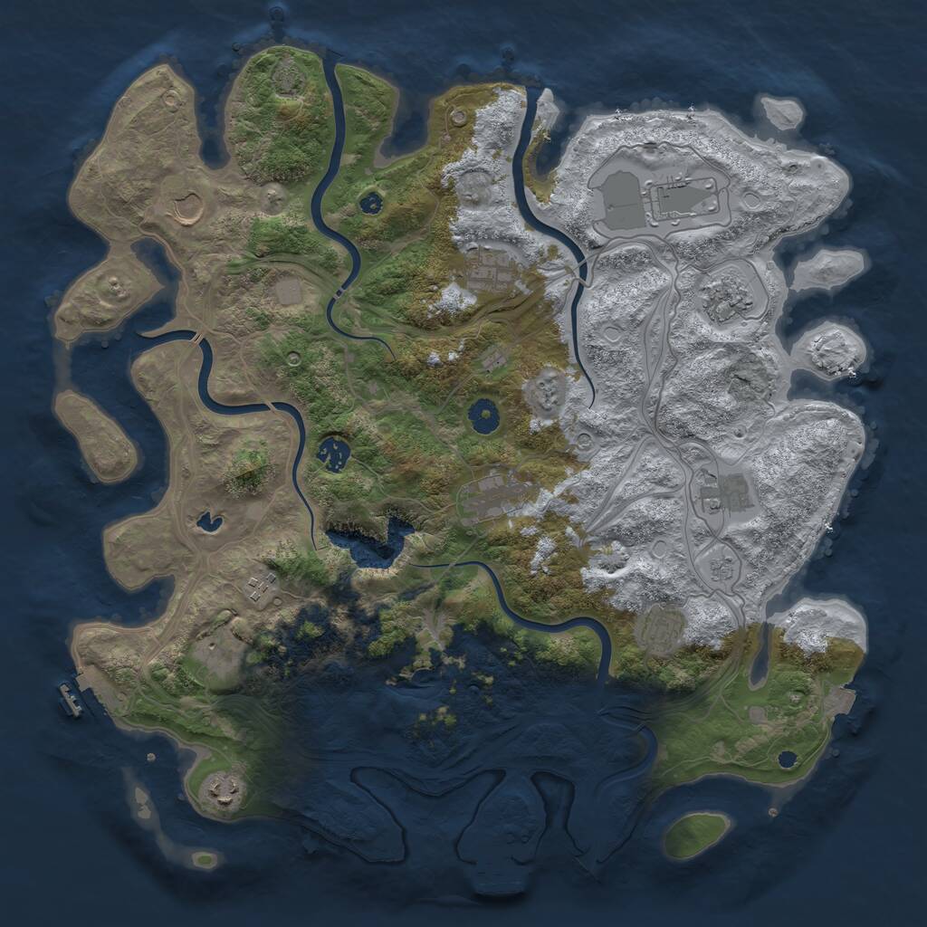 Rust Map: Procedural Map, Size: 4250, Seed: 787970, 17 Monuments