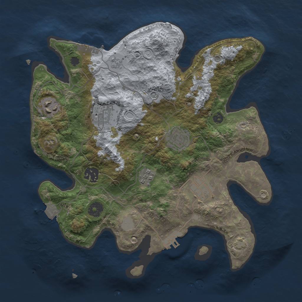 Rust Map: Procedural Map, Size: 3000, Seed: 56385, 14 Monuments