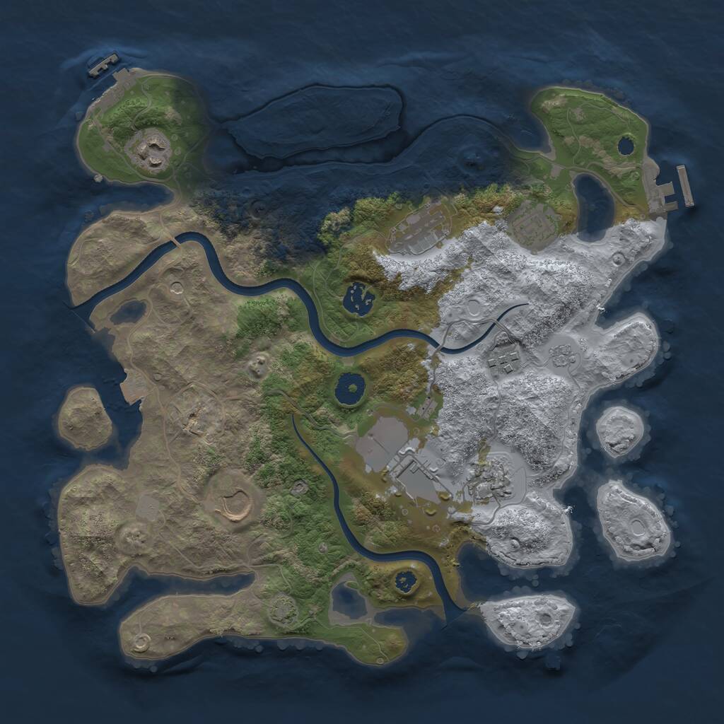 Rust Map: Procedural Map, Size: 3500, Seed: 209911582, 14 Monuments