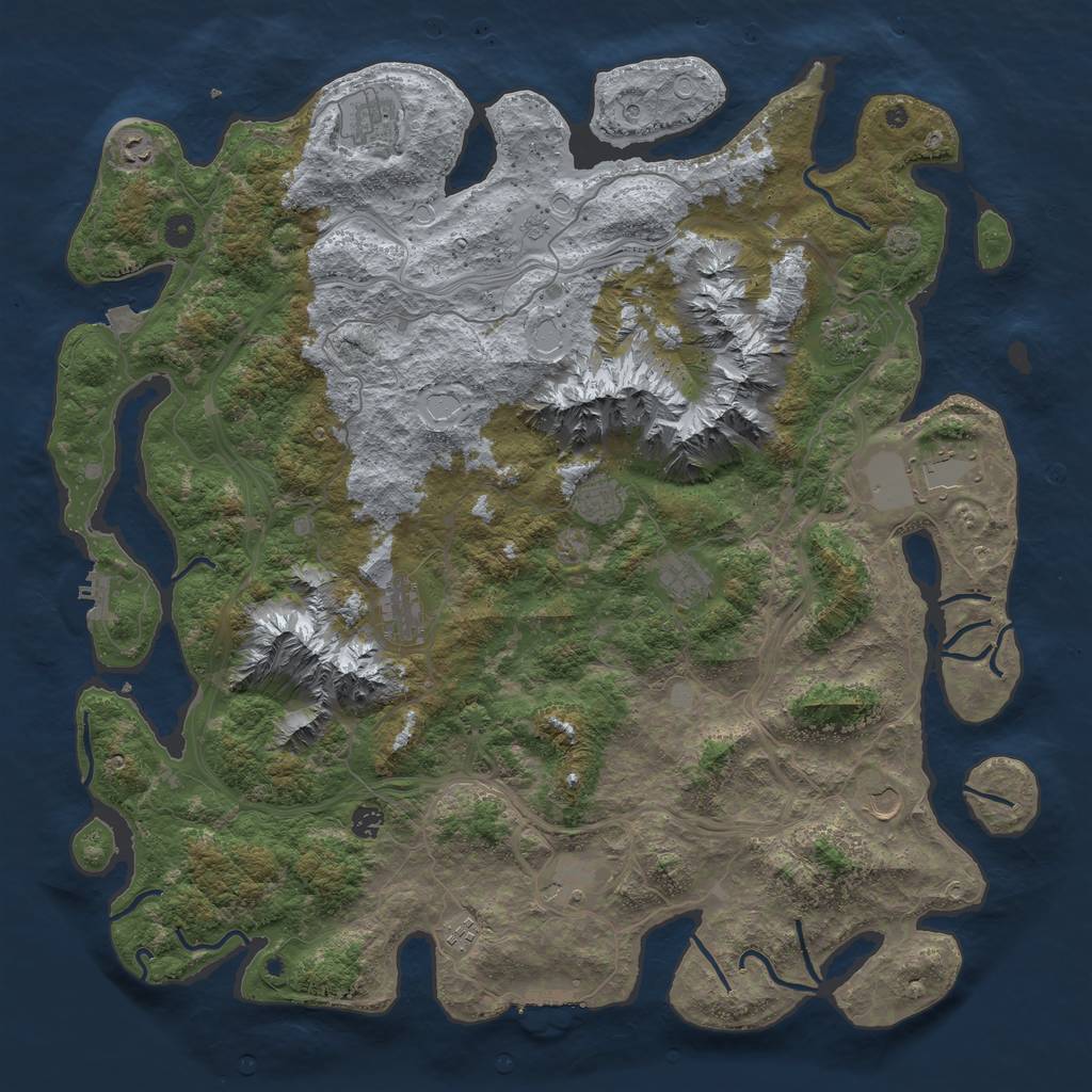 Rust Map: Procedural Map, Size: 5000, Seed: 902691772, 19 Monuments