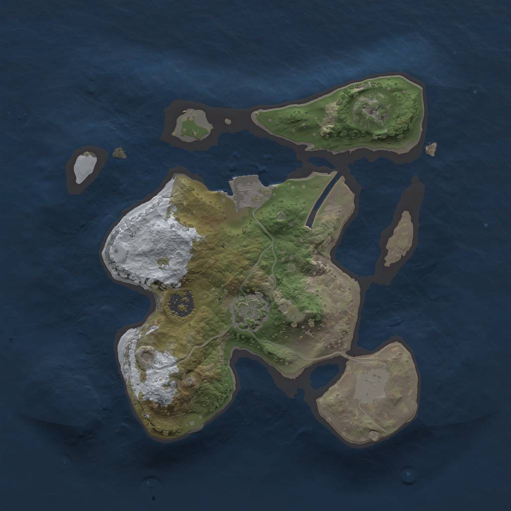 Rust Map: Procedural Map, Size: 2000, Seed: 359948561, 4 Monuments