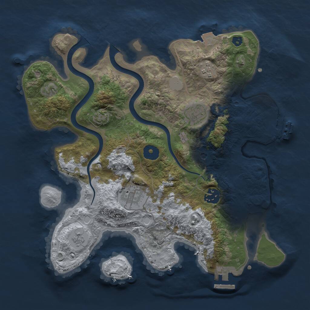 Rust Map: Procedural Map, Size: 3000, Seed: 35000, 10 Monuments