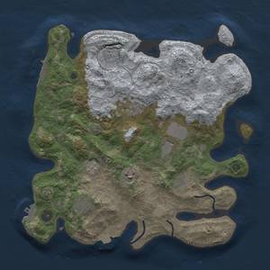 Thumbnail Rust Map: Procedural Map, Size: 3500, Seed: 105967, 15 Monuments