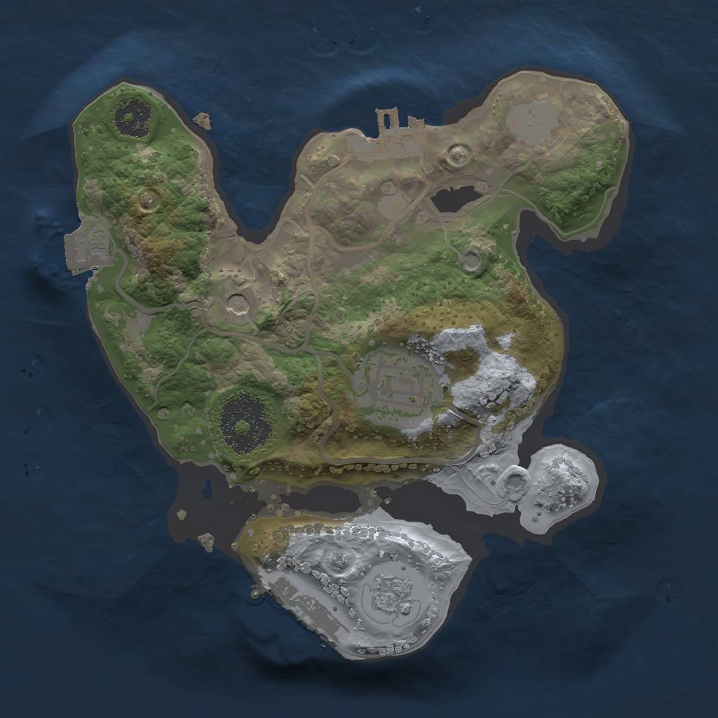 Rust Map: Procedural Map, Size: 2000, Seed: 814950370, 8 Monuments