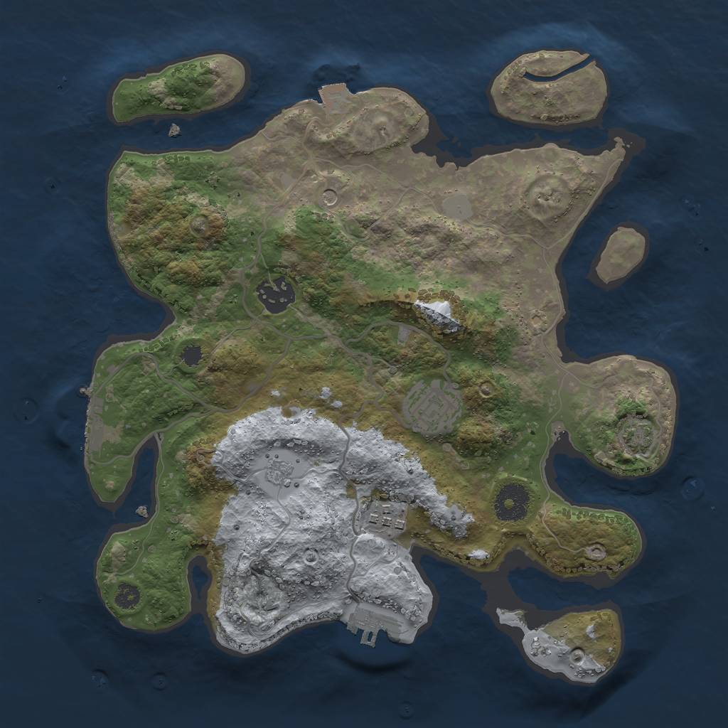 Rust Map: Procedural Map, Size: 3000, Seed: 363664658, 11 Monuments