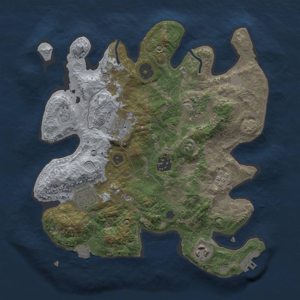 Rust Map: Procedural Map, Size: 3000, Seed: 1364673400, 13 Monuments