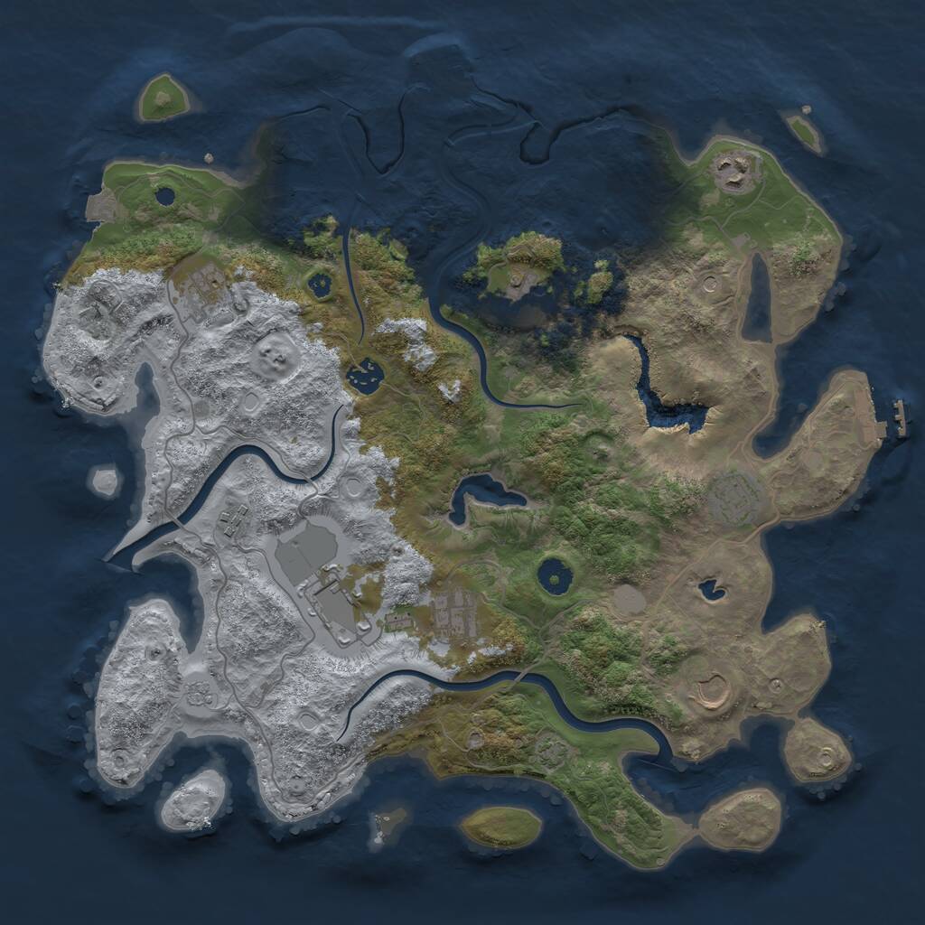 Rust Map: Procedural Map, Size: 4000, Seed: 858837151, 15 Monuments