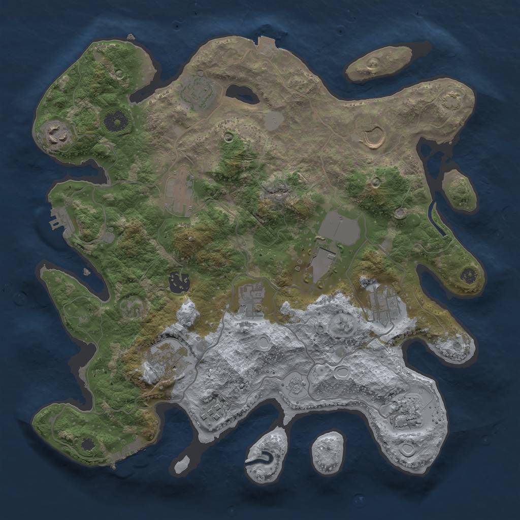 Rust Map: Procedural Map, Size: 3500, Seed: 527935259, 18 Monuments